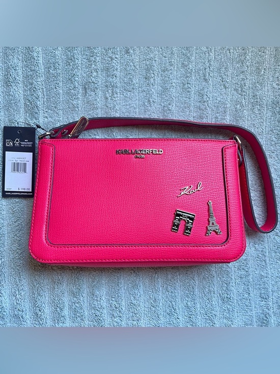 Karl Lagerfeld Handbags - Karl Lagerfeld Paris French Rose Crossbody Clutch Bag Paris Pins Wristlet NWT